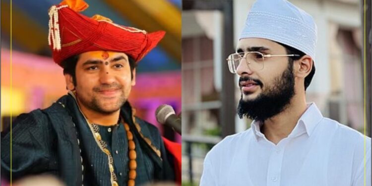 बागेश्वर धाम (बाएँ) और मौलाना कैफ रज़ा खान (दाएँ)