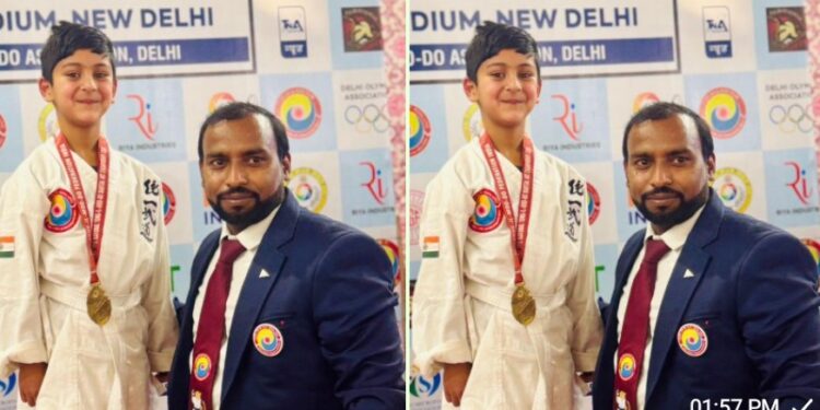 5 वर्षीय मोहम्मद अवास ने 11वीं राष्ट्रीय टोंग ली मू डो मार्शल आर्ट चैंपियनशिप में गोल्ड जीता।